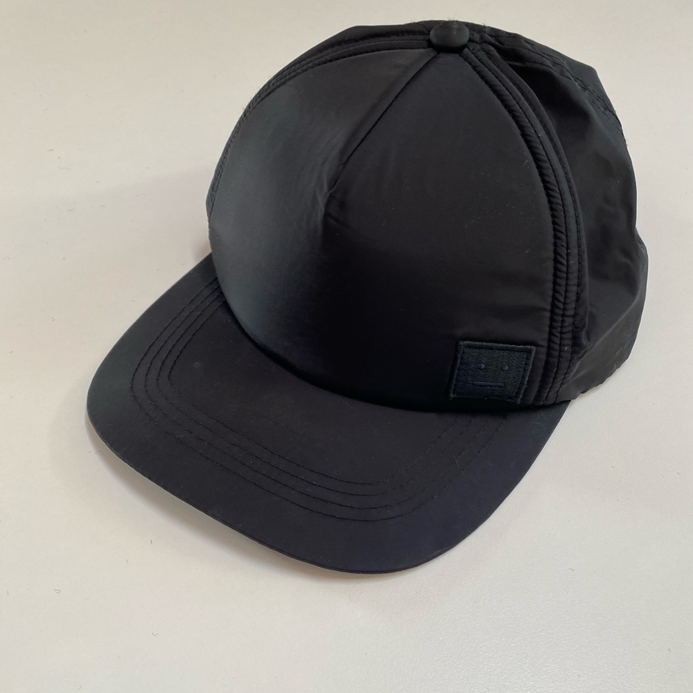 Acne black nylon cap